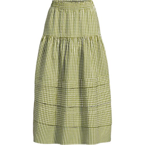 Women's Seersucker Pull On Midi Skirt - image 4