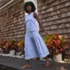 Women's Seersucker Pull On Midi Skirt, alternative image