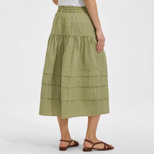Women's Seersucker Pull On Midi Skirt - image 2