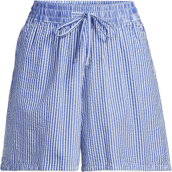Women's Plus Size Seersucker High Rise Pull On 7" Shorts - primary