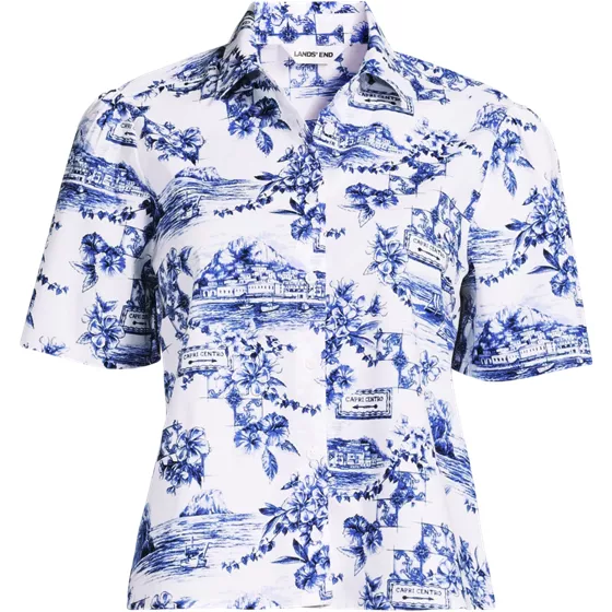 Women's Plus Size Poplin Button Front Shirt - primary