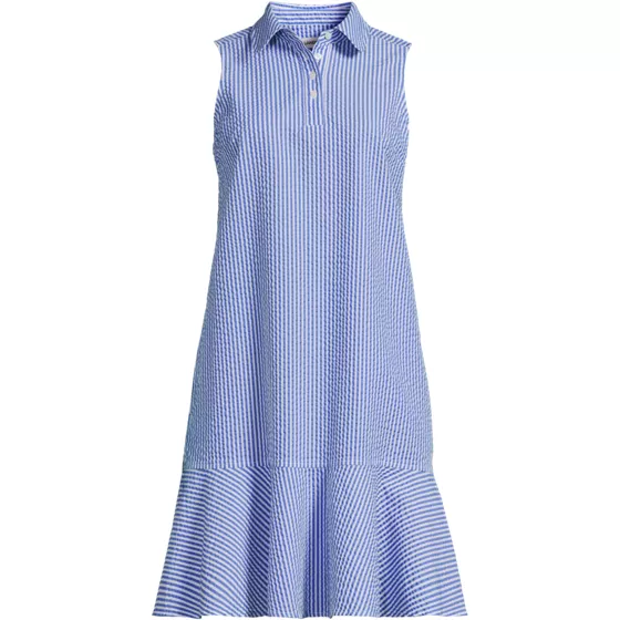 Women's Plus Size Seersucker Tennis Dress - primary