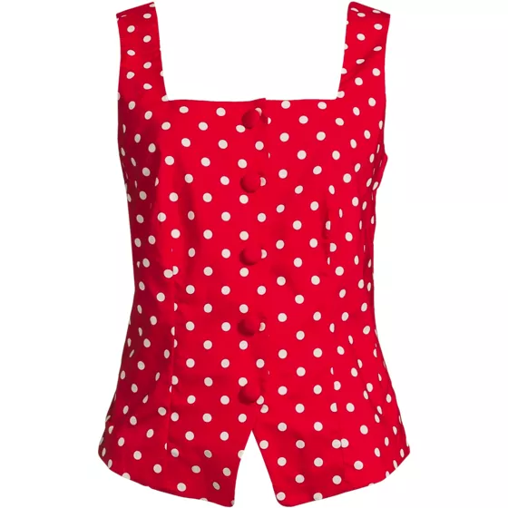 Women's Plus Size Poplin Square Neck Vest - primary