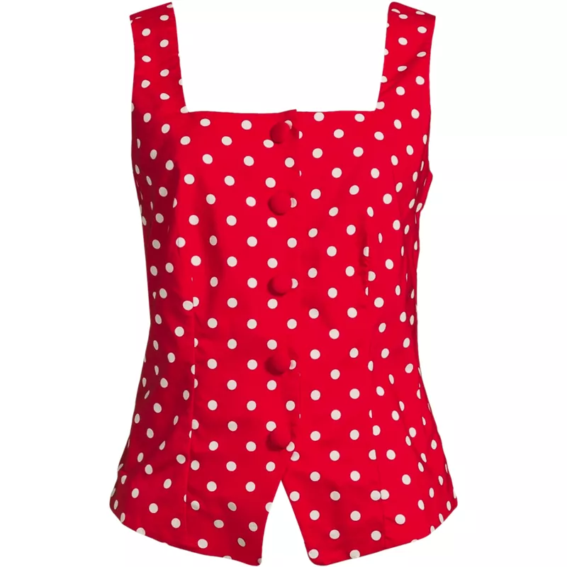Women's Plus Size Poplin Square Neck Vest, Front