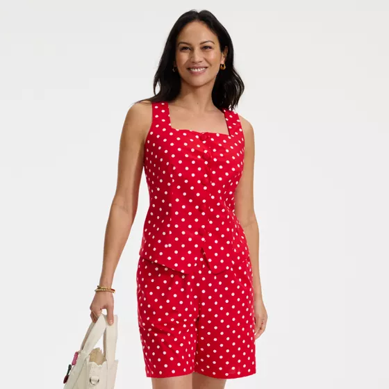 Women's Poplin Square Neck Vest - primary