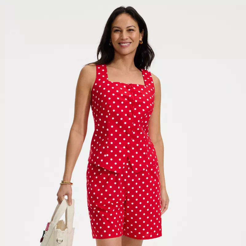 Women's Poplin Square Neck Vest, alternative image