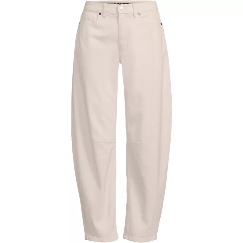 Women's Plus Size Soft Denim Mid Rise Relaxed Barrel Ankle Jeans, Front