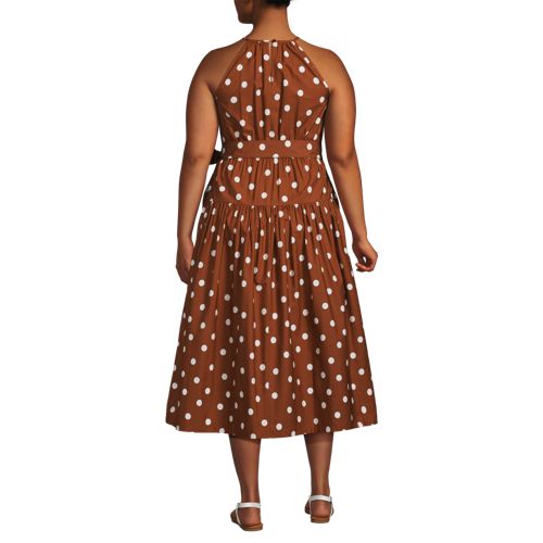 Women's Poplin Halter Midi Dress - image 3