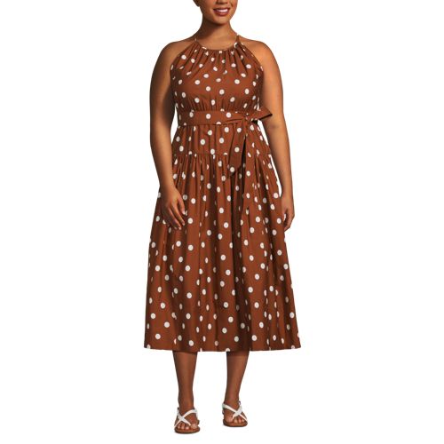 Women's Poplin Halter Midi Dress - image 2