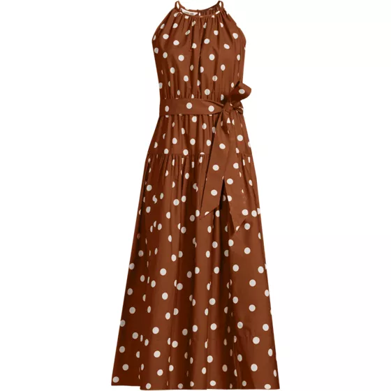 Women's Plus Size Poplin Halter Midi Dress - primary