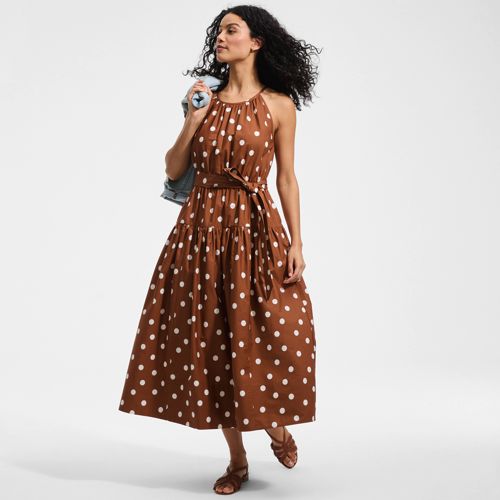 Women's Poplin Halter Midi Dress - image 5