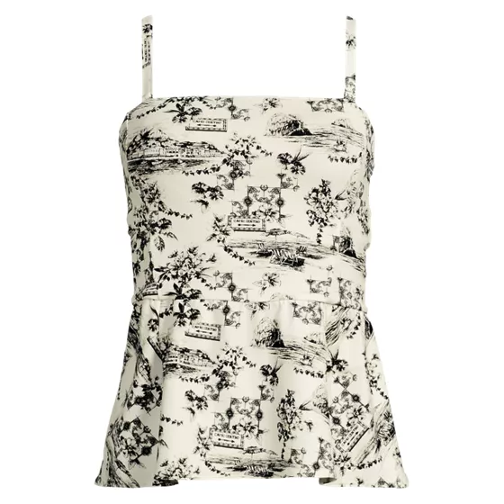 Women's Sculpting Waveshaper Peplum Swim Tankini Top - primary