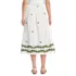 Women's Poplin Smocked Embroidered High Rise Midi Skirt, Back