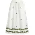 Women's Poplin Smocked Embroidered High Rise Midi Skirt, Front
