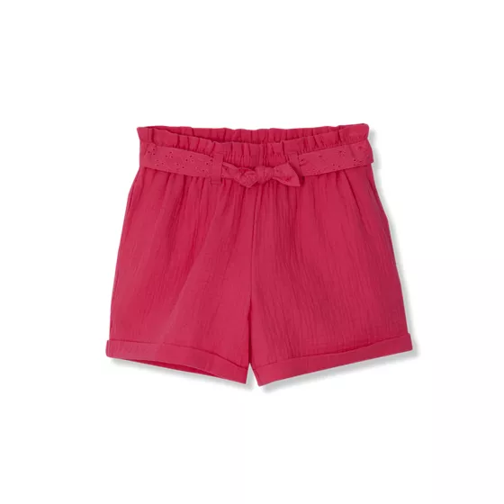 Girls Woven Belted Pull On Short - primary