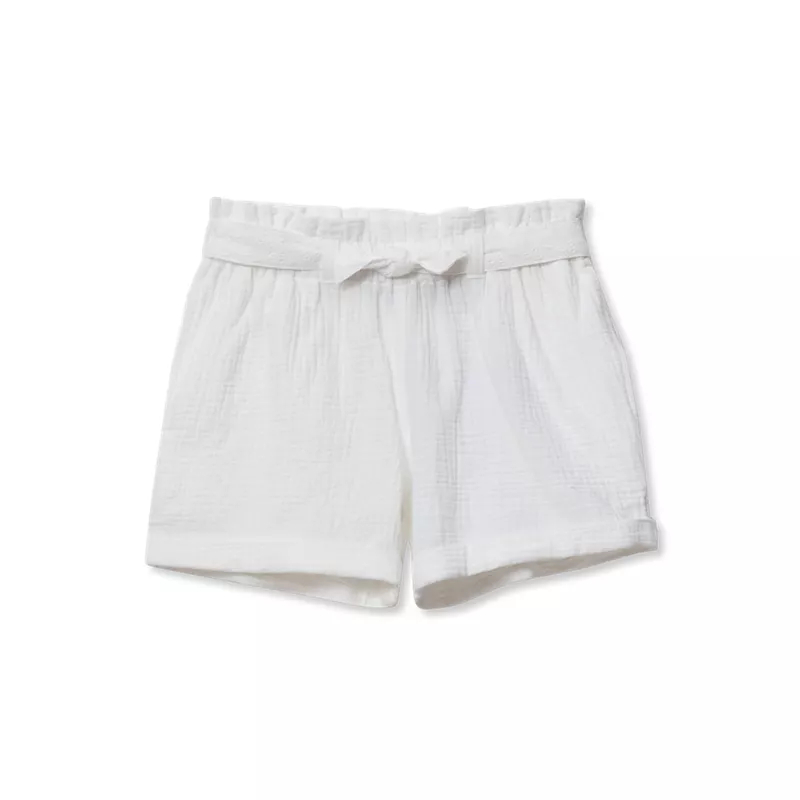 Girls Woven Belted Pull On Short, alternative image