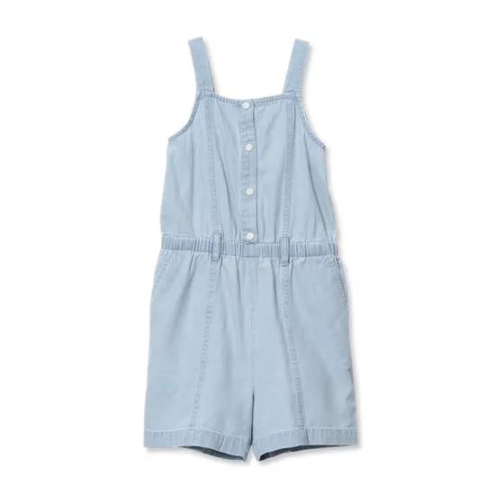 Girls Lightweight Denim Romper - primary