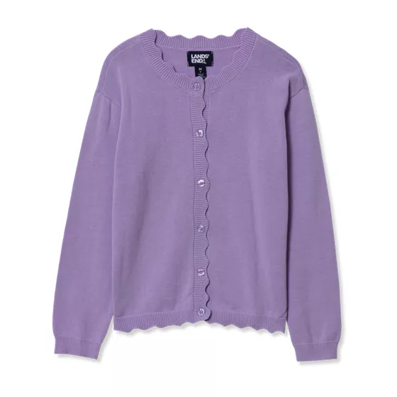 Girls Scalloped Hem Cardigan - primary