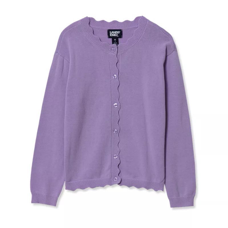 Girls Scalloped Hem Cardigan, alternative image