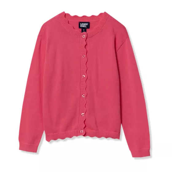 Girls Scalloped Hem Cardigan - primary