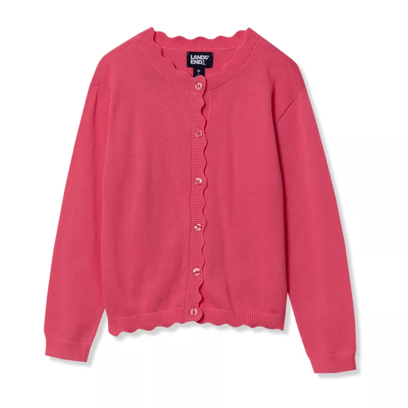 Girls Scalloped Hem Cardigan, alternative image