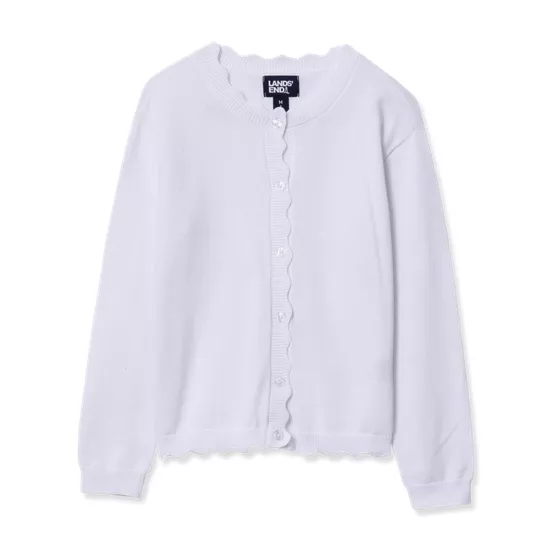 Girls Scalloped Hem Cardigan - primary