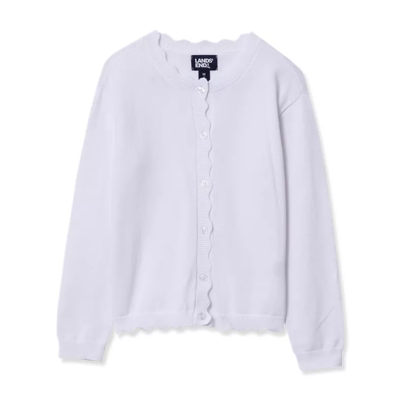 Girls Scalloped Hem Cardigan, alternative image