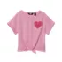 Girls Slouchy Button Front Terry Knit Top, alternative image