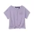 Girls Slouchy Button Front Terry Knit Top, alternative image