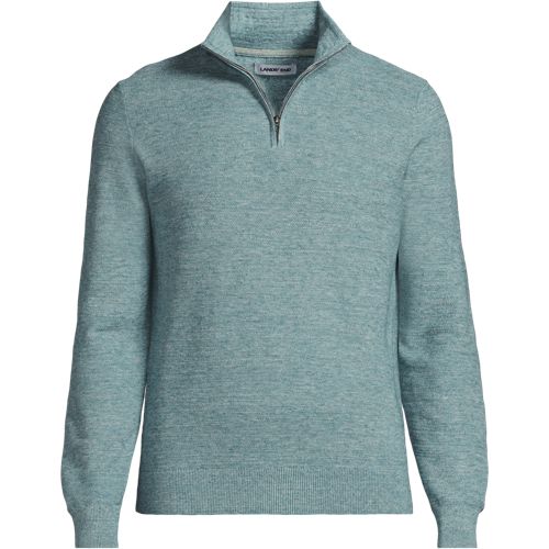 Men's Long Sleeve Summer Weight Quarter Zip | Lands' End