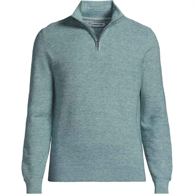 Men's Long Sleeve Summer Weight Quarter Zip, Front