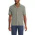 Men's Short Sleeve Cotton Linen Vertical Stripe Button Through Camp Collar Shirt, Front