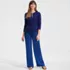 Women's Satin Mid Rise Relaxed Pull On Wide Leg Pants, alternative image