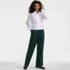 Women's Satin Mid Rise Relaxed Pull On Wide Leg Pants, alternative image