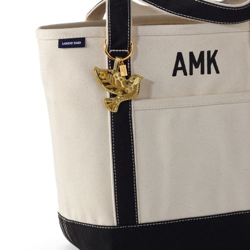 Metallic Embroidered Bird Bag Charm - image 2