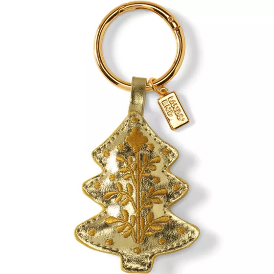 Metallic Embroidered Tree Bag Charm - primary