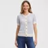 Women's Cotton Viscose Short Sleeve Cardigan Sweater, Front