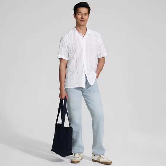 Men's Eyelet Camp Collar Shirt - primary