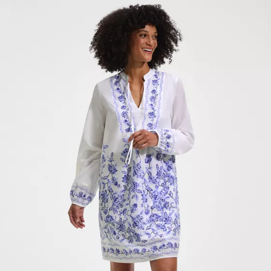 Women's Voile Tie Neck Dress - primary