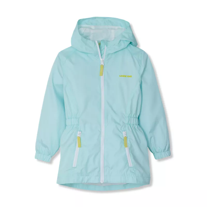Girls Hooded Water Resistant Rain Jacket, alternative image