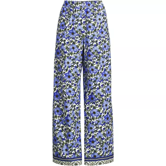 Women's Plus Size Poplin High Rise Extra Wide Leg Pants - primary
