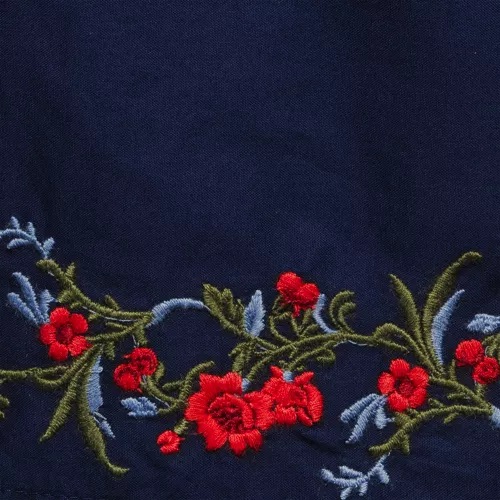 Women's Poplin Embroidered High Rise 7" Pull On Shorts, alternative image