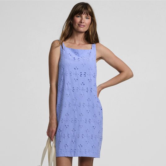 lands end embroidered above the knee dress Women's Embroidered Duet Midi Dress - Lands' End - Brown