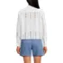 Women's Eyelet Cropped Button Front Shirt, Back