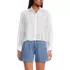 Women's Eyelet Cropped Button Front Shirt, Front