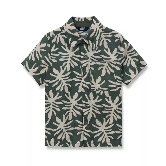Boys Short Sleeve Linen Slub Button Down Shirt - primary