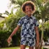 Boys Short Sleeve Linen Slub Button Down Shirt, alternative image