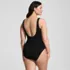 Womens Plus Size Boucle Square Neck Scoop Back One Piece Swimsuit, Back
