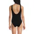 Womens Boucle Square Neck Scoop Back One Piece Swimsuit, Back