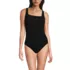 Womens Boucle Square Neck Scoop Back One Piece Swimsuit, Front